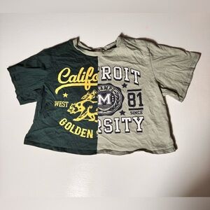 American Rebel Crop top Califor roti Two Colors Sz s 2 Tone Design‎